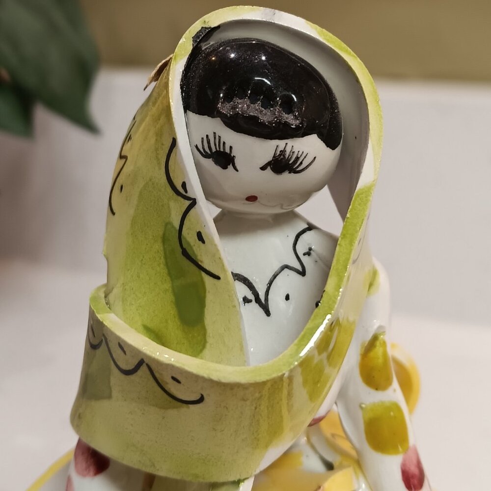 Vintage 7" Porcelain Geisha Lady Figurine - Hand Made in Italy for West Coast